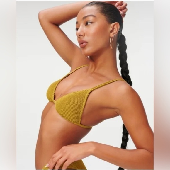 Good American Always Fits Triangle Swim Top, Size 1 - Dirty Olive - Picture 6 of 12